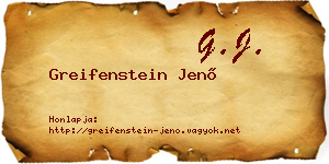 Greifenstein Jenő névjegykártya